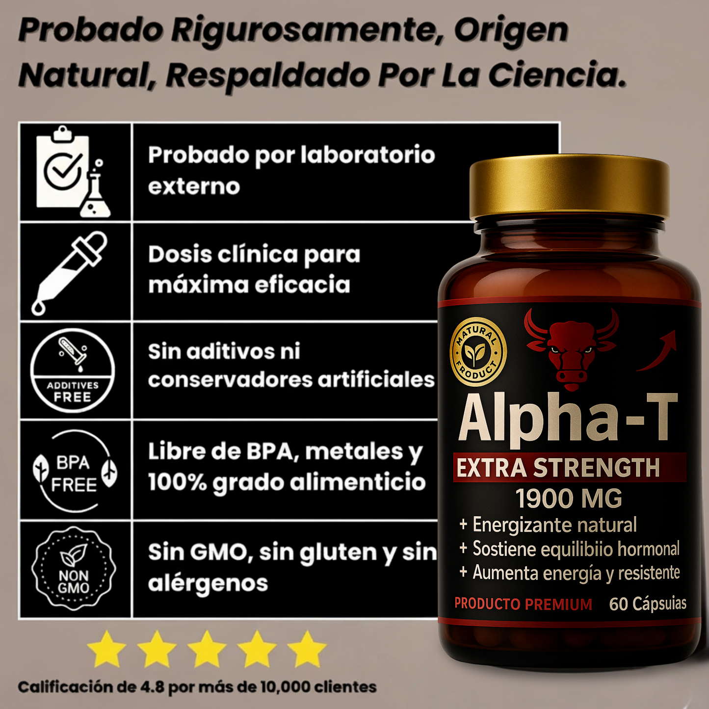 Alpha-T 60 CÁPS - Impulsa Tu Energía y Tu Virilidad