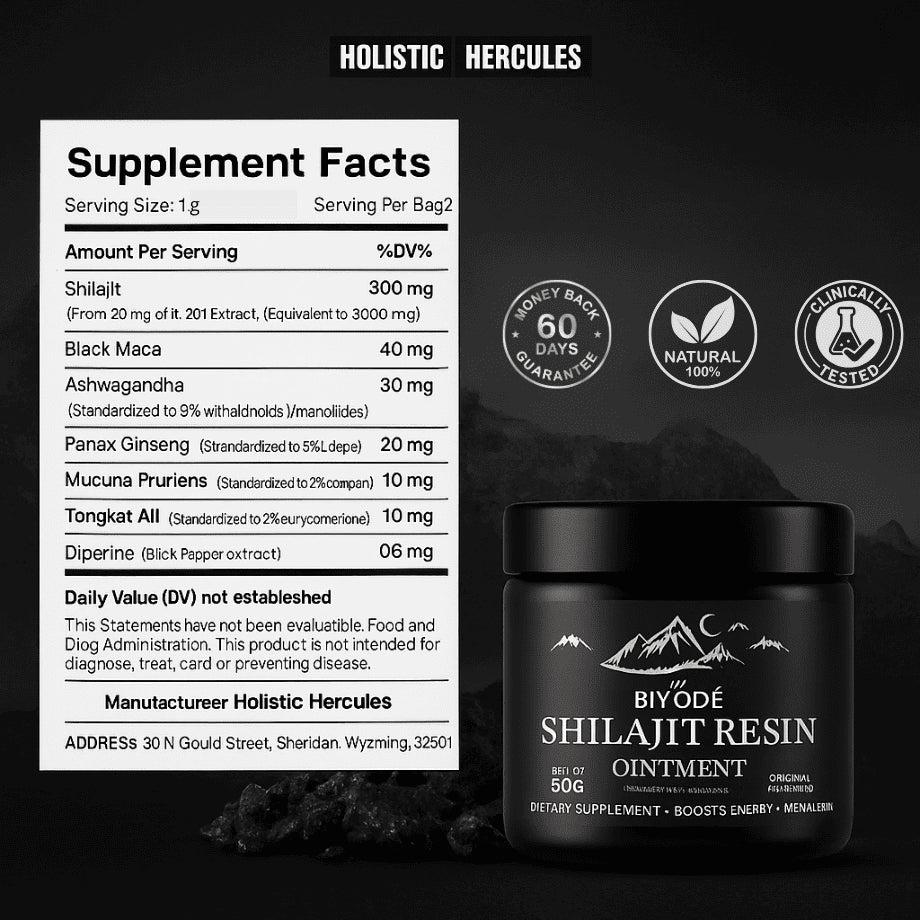 Hercules Shilajit 50g - Impulsa Tu Energía y Tu Virilidad